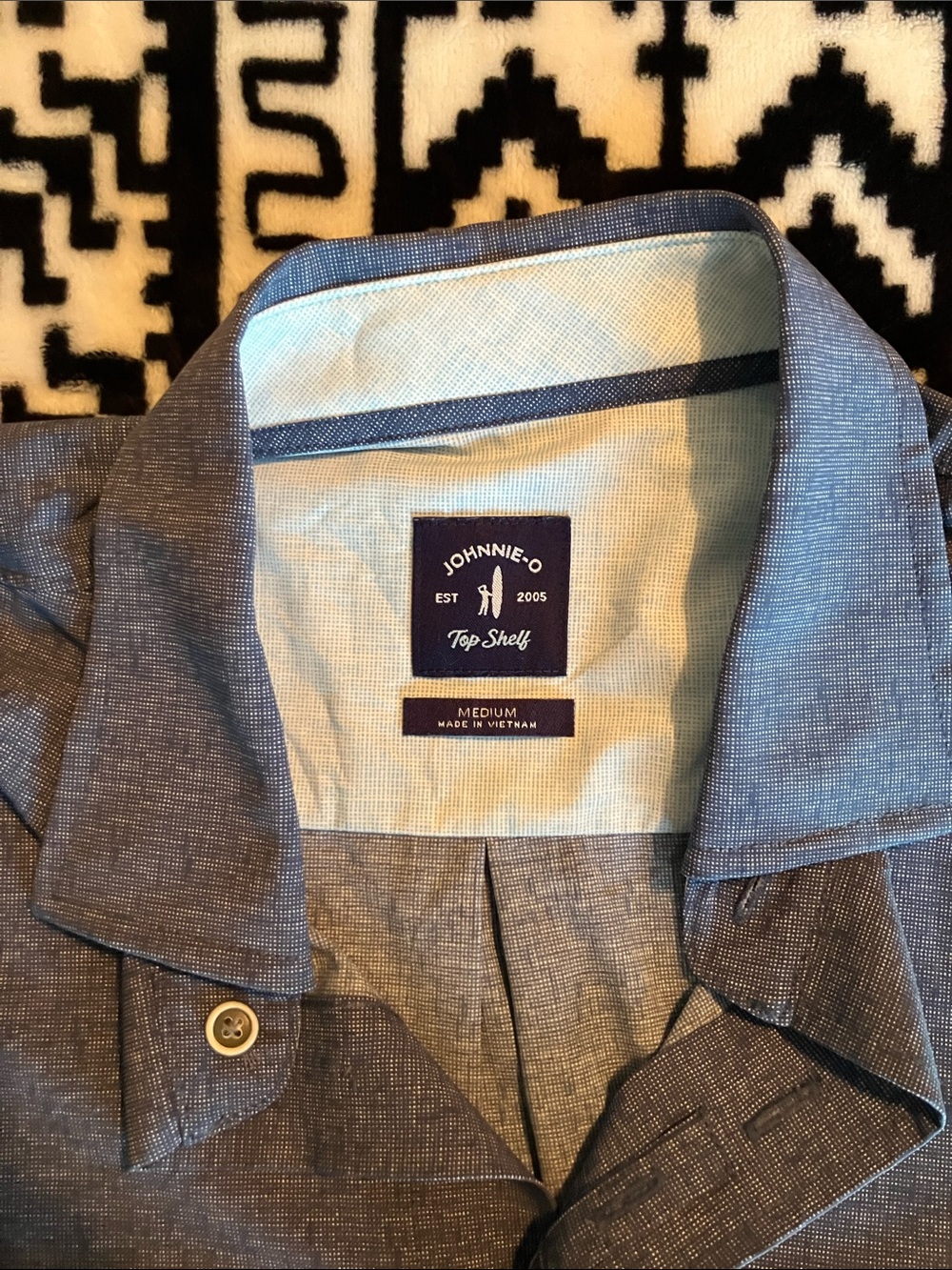 johnnie-O Men’s Light Blue Button-Up Shirt Jacket